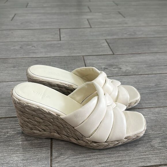 Vince “Gilian” Suede Wedge Cream Sandals New! - Picture 4 of 8